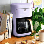 Beautiful Large Capacity 14-Cup Programmable Coffee Maker with 1-4 Cup Mode & Charcoal Filter by Beautiful (Lavender)