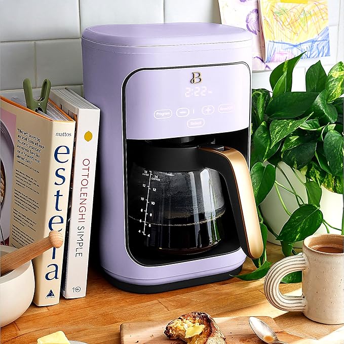 Beautiful Large Capacity 14-Cup Programmable Coffee Maker with 1-4 Cup Mode & Charcoal Filter by Beautiful (Lavender)