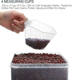 M MCIRCO Extra Large 7qt / 6.5L/220oz Tall Food Storage Containers, WIDE & DEEP, 4-Piece Plastic Airtight Kitchen Pantry Storage Containers for Flour, Sugar, with 4 Measuring Cups,20 Labels