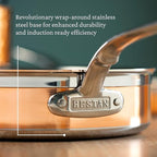Hestan - CopperBond Collection - 100% Pure Copper Sauté Pan, Induction Cooktop Compatible, 3.5 Quart