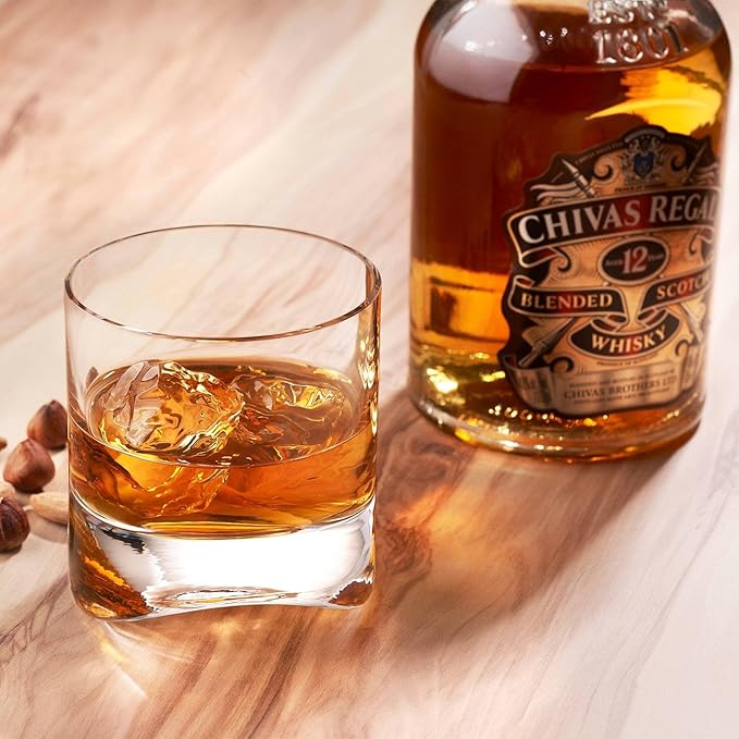 NUDE Whiskey Glasses Set of 2 – Arch 10.25 oz Lead-Free Crystal Rocks Glasses for Whisky, Scotch & Bourbon – Curved Base, Handmade, Modern Bar Tumblers Luxury Gift Set