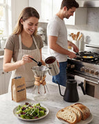 AGOGO Pour Over Coffee Maker Glass - 6/8/10 Cup Barista Kit with 304 Stainless Filter for Home, Office, Camping, Cafes - Easy Clean Coffee Dripper Set (Rag&Brush Included) (10 Cup/34oz)