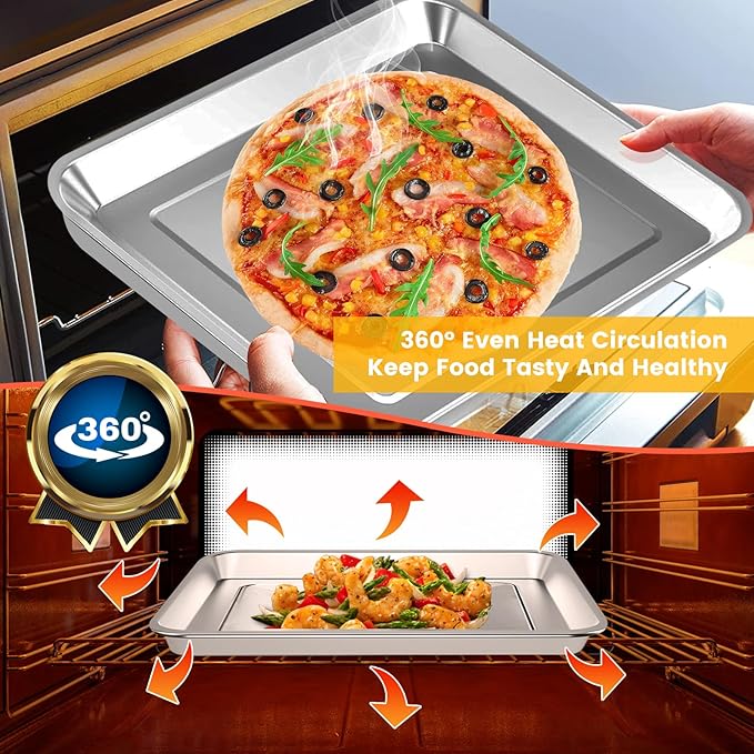 11.77" × 11.77" Toaster Oven Pan for Breville Smart Oven BOV800XL, Smart Oven Plus BOV810BSS, Smart Oven Pro BOV845BSS, Smart Oven Air BOV900BSS, Fits for Ninja SP100 SP101 SP201 Air Fry Oven