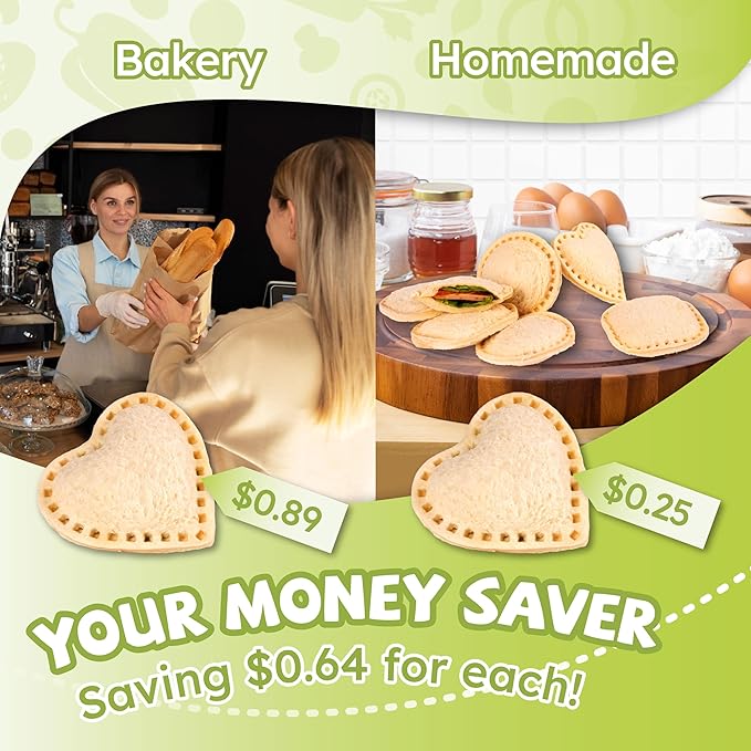 Uncrustables Sandwich Maker Sealer Cutter, Crustless Sandwich Cutter, PB&J Uncrustable Maker - Color Pink, Heart Shape