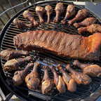Skyflame Charcoal Heat Controller for 22”/26” Kettle Grills, Stainless Steel BBQ Smoking Gilling Kit with Ceramic Heat Deflector Plate - U.S. Design Patent, Turns Your Charcoal Grill Into a Smoker