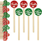 Jinei 120 Pcs Christmas Wooden Coffee Stirrers Wood Cocktail Coffee Stir Sticks Disposable Drink Stirrers for Stirring Hot Chocolate Milkshake Restaurant Home Office (Classic Style)