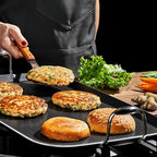 HexClad Hybrid Nonstick Double Burner Griddle, Stay-Cool Handles, Dishwasher-Friendly, Oven-Safe Up to 900°F, Induction Ready, Compatible with All Cooktops