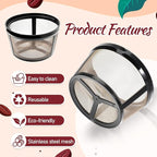 8 Packs Reusable Coffee Filter Basket for Mr. Coffee 4-5 Cup, Nylon Mesh Coffee Filter with Handle For Mr. Coffee, Black & Decker Most Coffeemakers and Brewers Universal