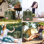 Maelstrom Tactical Lunch Box for Men, 23L Insulated Lunch Bag, Expandable Double Deck Cooler Bag, Lightweight Leakproof Tote Bag With Side Tissue Pocket, Suit For Men and Women, Army Green