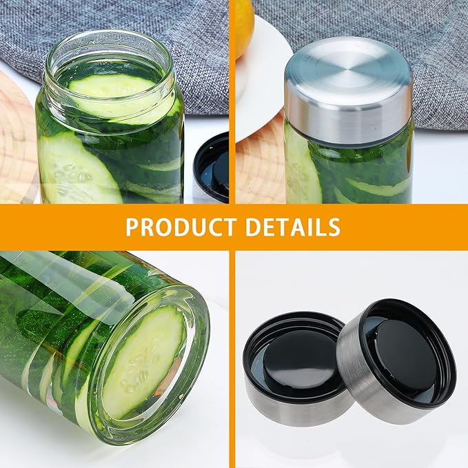 4 Pack Juice Bottles with Lids,12oz Wide Mouth Glass Bottles with Stainless Steel Cap,Reusable Glass Water Bottle for Juicing, Smoothies, Infused Water,Beverage Storage,BPA Free,Leakproof