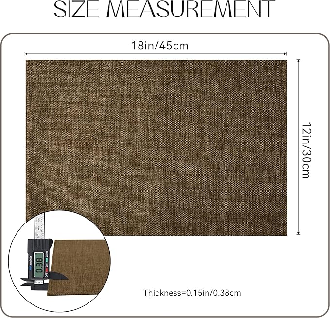 Romanstile Cloth Placemats Set of 4-12 x 18 Inch, Heat Resistant Double Layered Thickened Burlap Place Mats, Washable Faux Linen Farmhouse Table Mats for Kitchen/Dining/Party/Outdoor, Brown