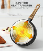 MICHELANGELO Small Frying Pan Nonstick - 6 Inch Single Egg Frying Pan, Mini Skillet with Stay-Cool Handle, Non-Toxic Omelette Pan, Black