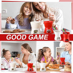 Mudder 8 Pcs Mini Fondue Pot Set with 32 Color Coded Forks Porcelain Tea Light Melting Mugs for Chocolate Cheese Dessert Small Fondue Pot Set for Christmas Valentine's Tapas Gifting (Red White)