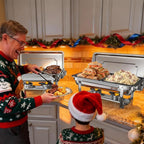 sifer Chafing Dishes for Buffet 4 Pack, 9 Qt Stainless Steel Chafing Dish Buffet Set with Folding Frame, Food Warmers for Parties, Catering Supplies, Weddings, and Christmas Buffets