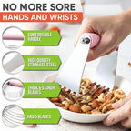 Spring Chef Large Dough Blender For Baking, Professional Dough Cutter Tool, Stainless Steel Puff Pastry Cutter Tool, Dishwasher Safe Pastry Blender for Easy Mixing - Pink Lemonade