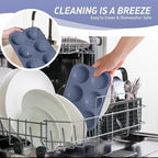 2 Pack 6 Cups Silicone Jumbo Muffin Pan with Metal Reinforced Frame Silicone Molds for Baking Cupcake Cake Baking Pans Muffin Tin Tart Pans Baking Set for Easter Christmas holiday Cookie Tin