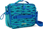 Bentgo Kids Lunch Bag - Durable, Double-Insulated Lunch Bag for Kids 3+; Holds Lunch Box, Water Bottle, & Snacks; Easy-Clean Water-Resistant Fabric & Multiple Zippered Pockets (Shark)