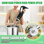 18 Inch Immersion Blender Electric handheld Blender Commercial Blenders Home Kitchen Mixer 500W Food Grade Stainless Steel Removable Shaft 4000-16000RPM for Shakes Soups Smoothies Puree