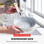 GreenPan x Bobby Flay 13 Piece Nonstick Cookware Pots and Pans Set, PFAS-Free Diamond Ceramic, Induction Suitable, Easy Clean Dishwasher & Oven Safe, Stay-Cool Silicone Handles, Glass Lids, Cream