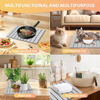 Large Stone Dish Drying Mat for Kitchen Counter, 24"×16" – Quick Drying Diatomaceous Earth, Super Absorbent, Non-Slip, Birthday Gfts for Women Mom Grandma