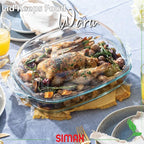 Simax Casserole Dish For Oven, 8 Quart Glass Baking Dish With High Lid Set, Microwave, Oven, and Dishwasher Safe Cookware, Borosilicate Glassware, Large Baking Dish