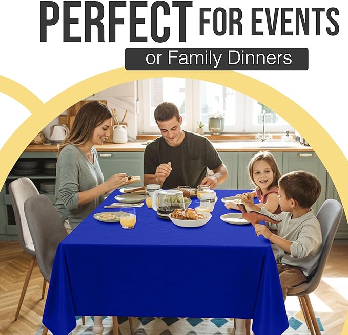 Party Solids 66% Thicker Premium Plastic Table Cloth Rectangle Table Cover 0.5 Mil 6 Pack Dark Blue Table Cloth 54 Inch x 108 Inch Disposable Tablecloth Won't Tear Easily Like Cheap Thin Brands