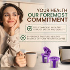 Reusable Mesh Coffee Filter Basket for Keurig K Duo Coffee Maker (Gen 2) and Keurig K-Duo Essentials, With 2 Refillable K Cups Pod by PureHQ - Gold Tone Carafe Replacement Filter - Value Pack