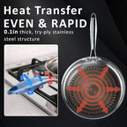 9.5" Non Stick Frying Pans, Hybrid Ceramic Stainless Steel Pan, Skillet with Stay-Cool Handle, Non Toxic, PFAS PFOA PTFE Free, Dishwasher & Oven Safe, Induction, Compatible with All Cooktops