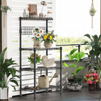 Leteuke Bakers Rack with Storage for Kitchen, NSF Certified 4-Tier Adjustable Coffee Cart Station with Wheels 10 S-Hooks Microwave Stand Kitchen Storage Shelf Metal Storage Rack 30 x 14 x 59 Inches, B