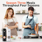 Electric Salt and Pepper Grinder Set, Rechargeable Automatic Pepper Mill Grinder with LED Light, Adjustable Coarseness shakers, One-Hand Operation for kitchen appliances(2 Pack,Black+White)