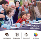 Exquisite 12-Pack Premium Plastic Tablecloth 54in. x 108in. Rectangle Table Cover - Lavender