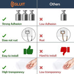 GLUIT Adhesive Large Wall Hooks for Hanging Heavy Duty 22 lbs Hook for Walls No Damage (12 Large Hooks)