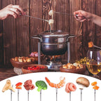 15pcs 9.6 Inch Fondue Sticks Stainless Steel Barbecue Fruit Dessert Forks with Heat Resistant Handle for Roast Meat Chocolate Dessert Cheese Marshmallows