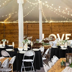 Fitable 8 Pack Round Tablecloths: Stain Resistant Wrinkle Free Circle Table Clothes, Washable Reusable Polyester Table Covers for Wedding Party Birthday Banquet Reception(Black, 120 Inch)