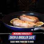 Blue Diamond 8" Nonstick Frying Pan Skillet, Diamond Infused PFAS & PTFE-Free Ceramic Pot, Dishwasher & Oven Safe, Stay Cool Handle, Durable Non Toxic Metal Utensil Safe, Egg & Omelet Pan, Blue