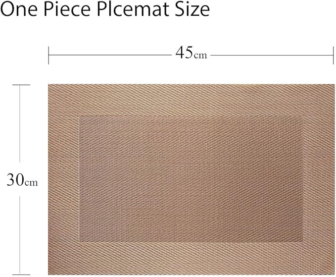 PIGCHCY Placemats Vinyl Washable Table Mats Elegant Non-Slip Placemats for Dinner Table Set of 4 (Champagne)