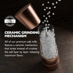 COLE & MASON Derwent Salt Grinder - Copper Mill Includes Gourmet Precision Mechanism and Premium Sea Salt