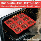 Walfos Silicone Brownie Pan 9-Cavity Non-stick Square Baking Pan, Perfect for Brownies, Cornbread, Muffin and Cakes, BPA Free and Dishwasher Safe, Set of 2