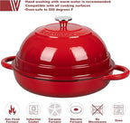 Cast Iron Enameled Dutch Oven Pot with Lid for Bread Baking, Bread Oven, 6 Quart, Red