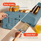 bella 4 Slice Toaster, 6 Setting Shade Control with Reheat & Cancel Buttons, Removable Crumb Tray, Anti Jam & Auto Shutoff, 900 Watt, Surf