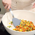 To encounter 5 Pieces Silicone Spatula Set, Non-Stick Silicone Turner Spatulas, Heat Resistance Cooking Utensils, Flip Turner for Fish, Egg, Pancake, Light Grey