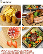 Katbite Air Fryer Parchment Paper Liners 180cs Airfryer Liners Disposable 9x11 Inch Perforated Parchment Paper Sheets Basket Liner Accessories For Toaster oven,Air Fryer, Fit Cuisinart, Ninja Foodi