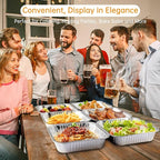 Aluminum Pans 8x8-20 Pack Disposable Foil Pans, Heavy Duty Aluminum Roasting Trays for Baking, Cooking, Heating, Storing, Prepping Food