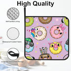Cute Cartoon Donut Pot Holders Set of 2 - Heat Resistant Oven Hot Pads for Cooking, Baking, BBQ Gifts for Women