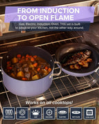 Nuwave Healthy G11-Pots and Pans Set Non Stick, 9H Near-Diamond Hardness Scratch-Resistant, Works on All Stovetops, PFAS Free, with Frying Pans, Saucepans & Glass Lids, Stay-Cool Handles, Lilac