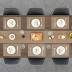 Myir JUN Placemats Set of 6, Vinyl Woven Placemats Place Mats Indoor Washable Table Mats Non-Slip Place mats for Dining Table (Light Brown, Set of 6)