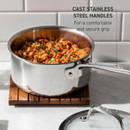 T-fal Pro Tri-Ply Stainless Steel Fry Pan 12 Inch, Induction Compatible, Oven Safe 500F, Fast & Even Heat, Professional Quality & Durability, Frying Pan, Skillet, Cookware, Dishwasher Safe, Silver