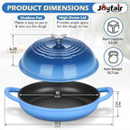 Bread Dutch Oven for Sourdough Baking (5.5 QT), Joyfair Enameled Cast Iron Dutch Oven Pot with Lid, Sourdough Bread Pan with Heavy Duty Dual Handles, Non-Stick & Even Heat, Oven-safe up to 500°F, Blue