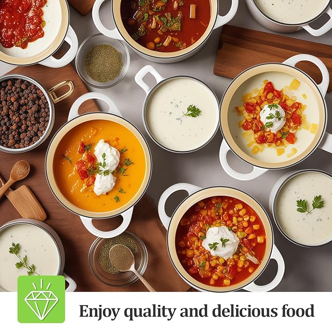 YUTANN Mini Dutch Oven 13oz Enamel Cast Iron Casserole for Single Portions, Oven Safe & PFAS-Free, Ideal for Small Bakes, Eggs & Snacks