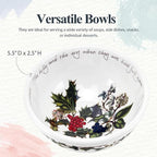 Portmeirion Holly and Ivy 8-Inch Salad Bowls (Set of 6) - Festive Earthenware for Christmas Dining, Ideal for Salads, Sides, Desserts - Microwave, Dishwasher, Freezer Safe - Seasonal Tableware